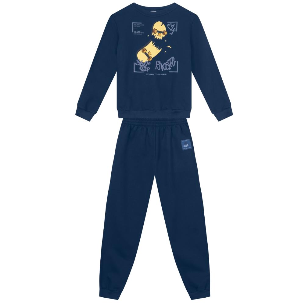 Conjunto infantil menino de skate em moletom Brandili