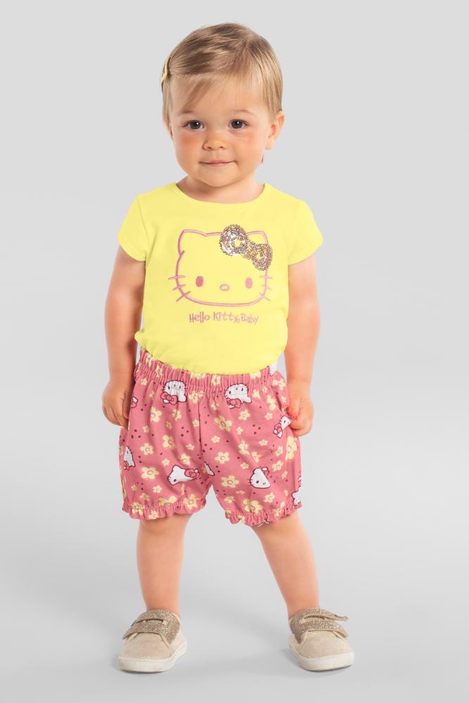 Conjunto baby menina em meia malha Brandili