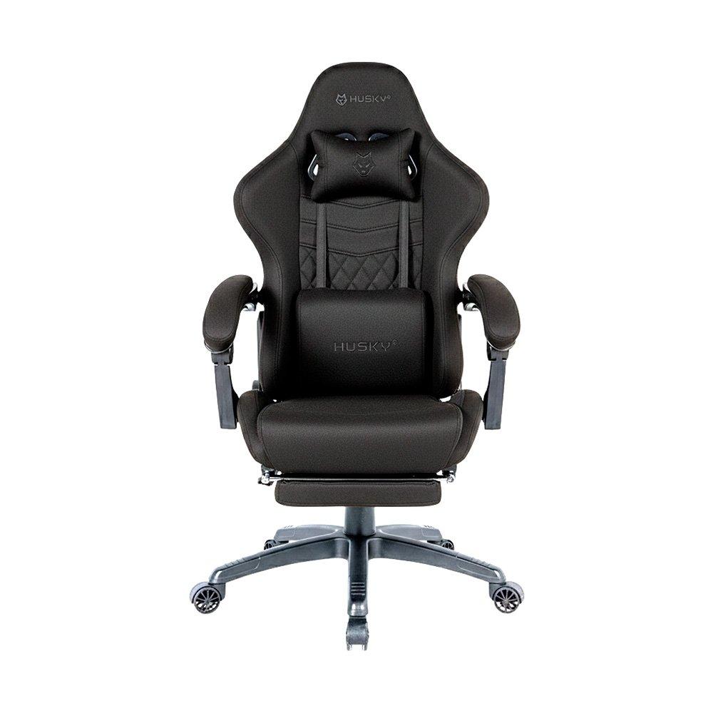 Cadeira Gamer Husky Tempest 700, Até 145kg, Almofadas, Reclinável 150º, Tecido, Descanso para Pés, Preta - HCG700PTT