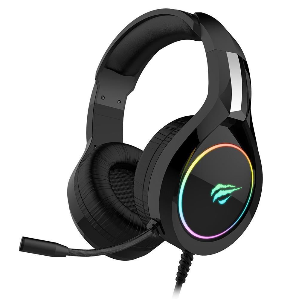 Headset Gamer Havit H2232D - LED RGB - Conector USB e P3 - Microfone - Preto - HV-H2232D