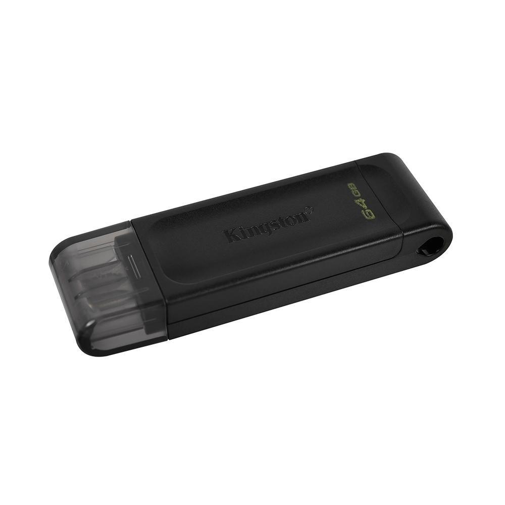 Pen Drive 64GB Kingston DataTraveler 70 - USB-C - Preto - DT70/64GB