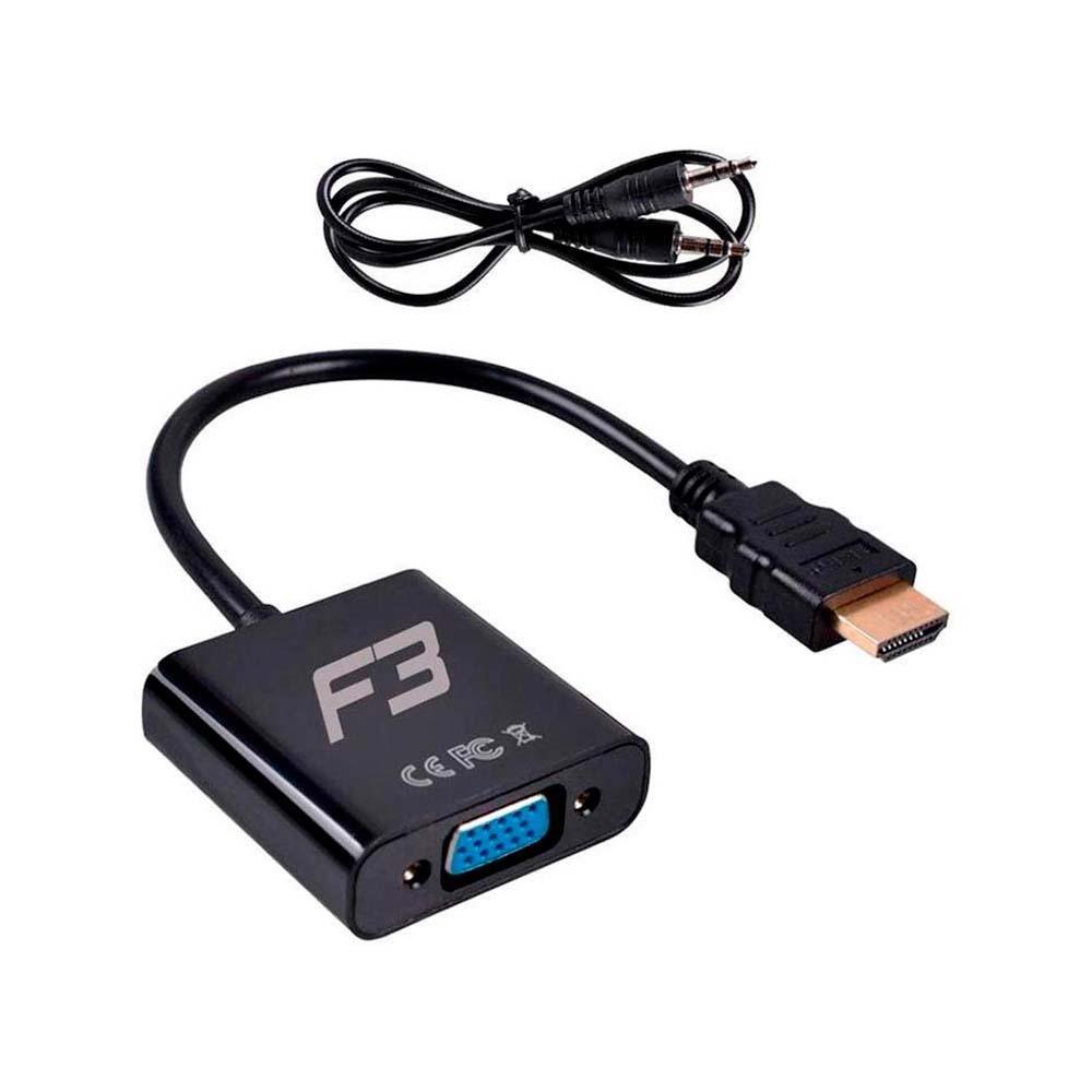 Cabo Conversor Hdmi Macho Para Vga Femea 24cm Audio Jc Ad Hm