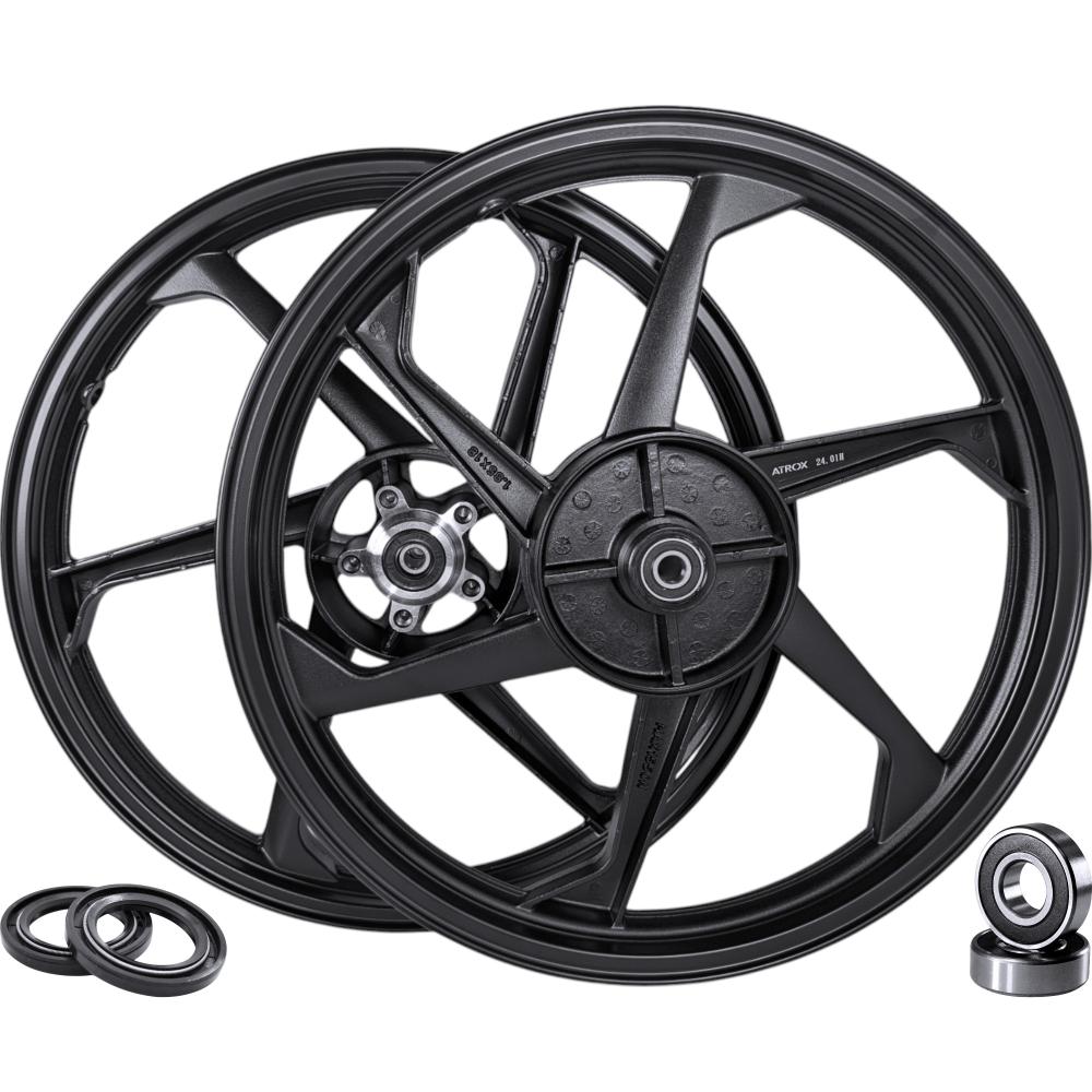 RODA ALUMINIO TITAN 150 2004-13 DISCO - ADAPT. TITAN 160 - 6 PONTAS C- ROL+RET PRETA (PAR)