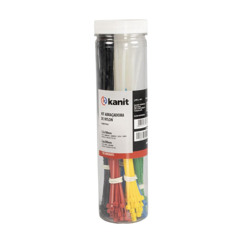 Kit Abrac. Pote 2,5x100/3,6x200mm -150un Color