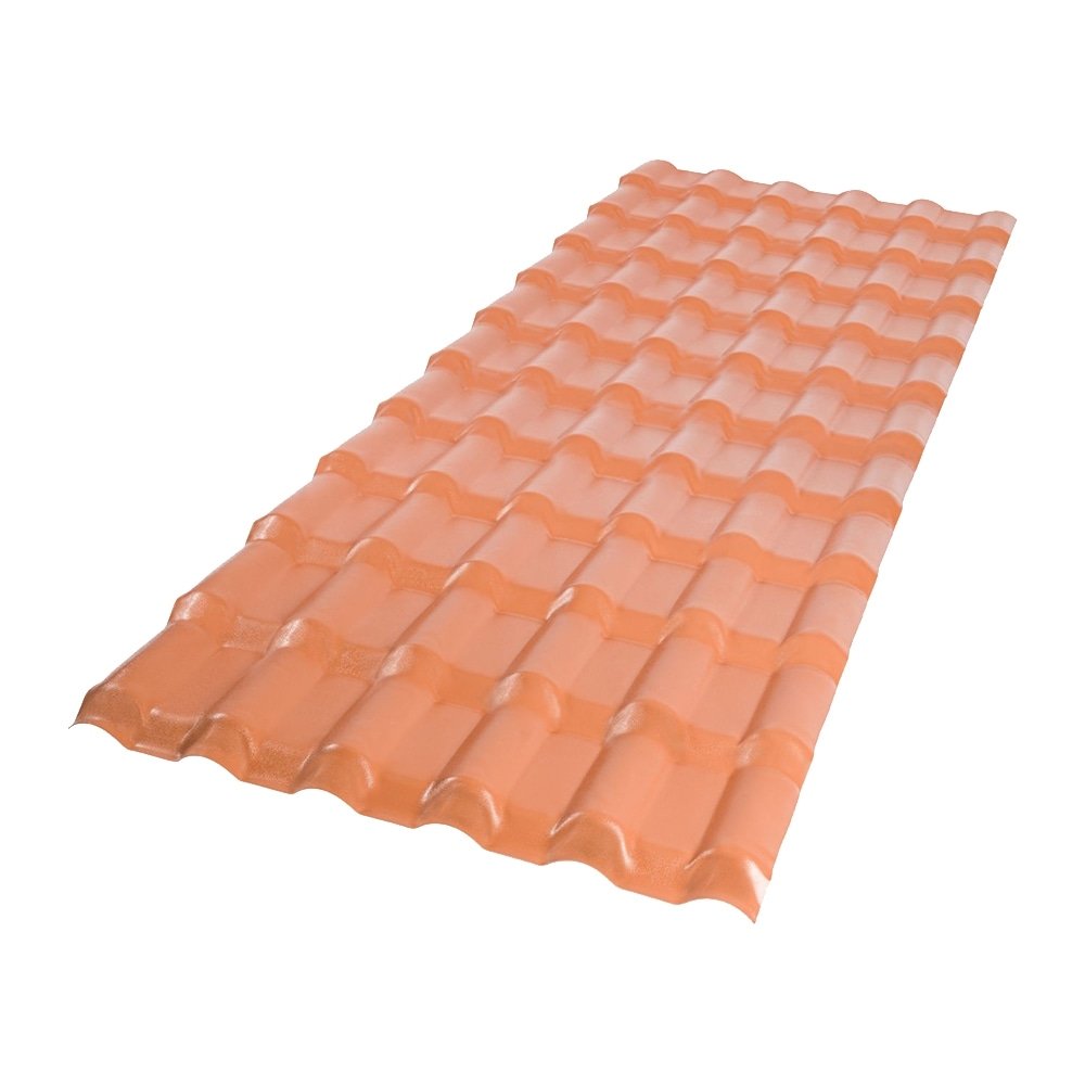Telha PVC Plan Afort Terracota 2,42 x 0,88m 6 Ondas