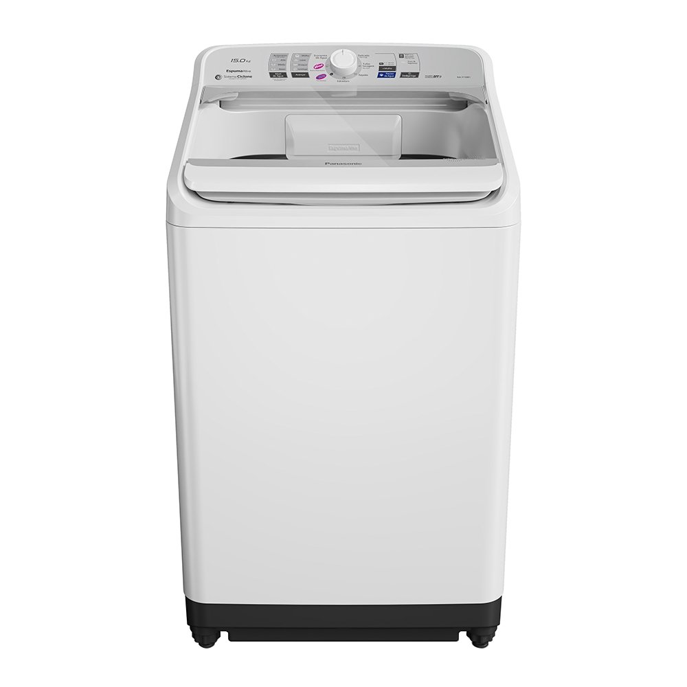 Lavadora de Roupas Panasonic 15Kg Branca com 08 Programas de Lavagem e Smart Sense - NA-F150B1W