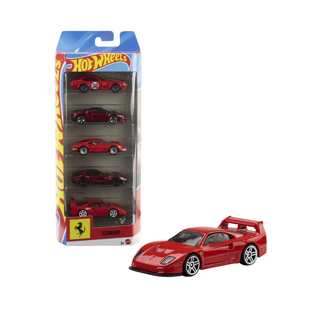 Pack Hot Wheels 5 Carros Ferrari 1:64 Mattel