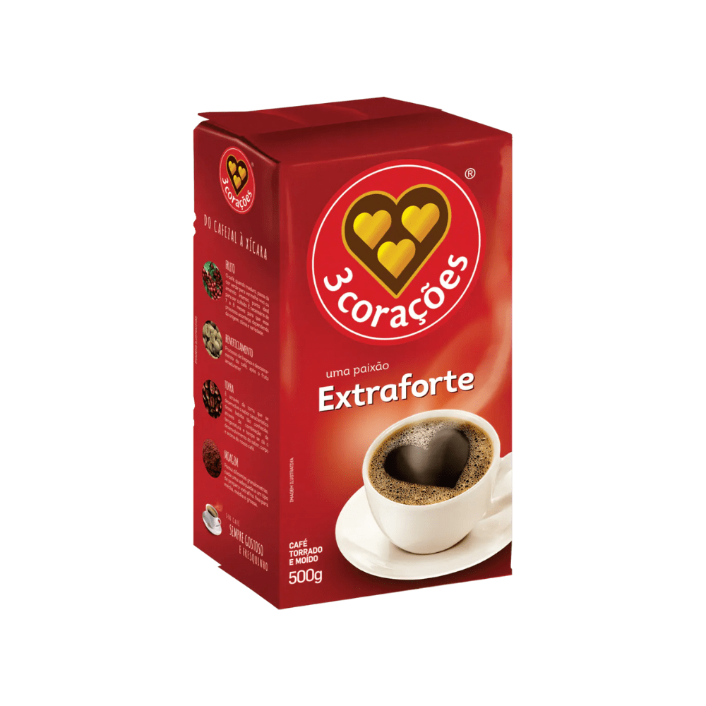 Café à Vácuo Extra Forte 3 CORAÇÕES Pacote 500g