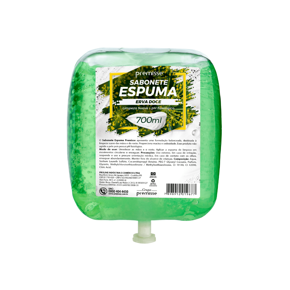SABONETE ESPUMA 700ML ERVA DOCE PREMISSE