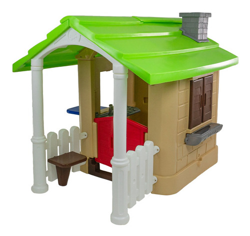 Casinha De Brinquedo E Boneca Infantil Recanto Freso Bege, Branco, Verde, Azul, Marrom, Cinza
