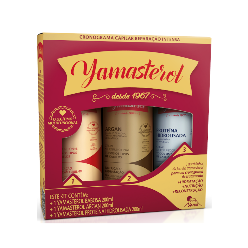 Kit Yamasterol Babosa, Argan e Hidrolisado 200ML