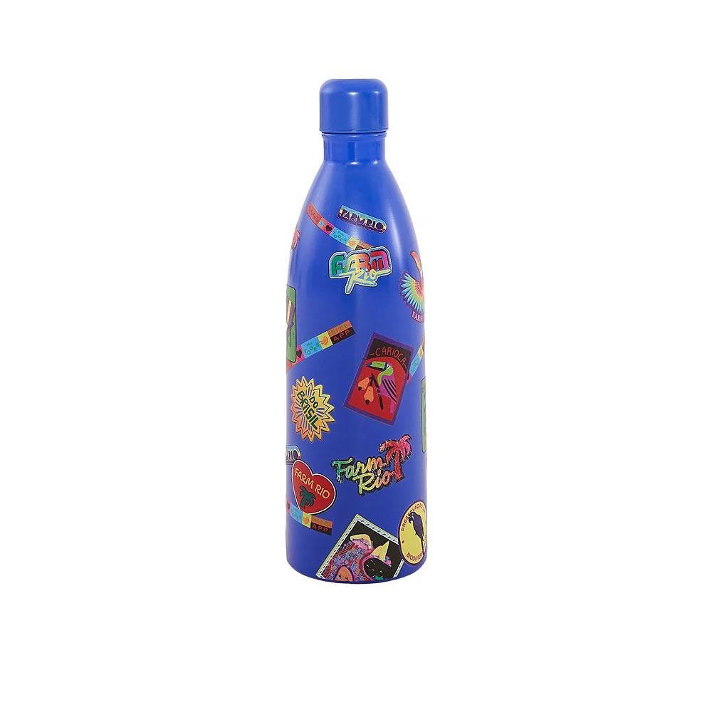Garrafa Glub Glub FARM Rio Esporte Patch Azul 1L
