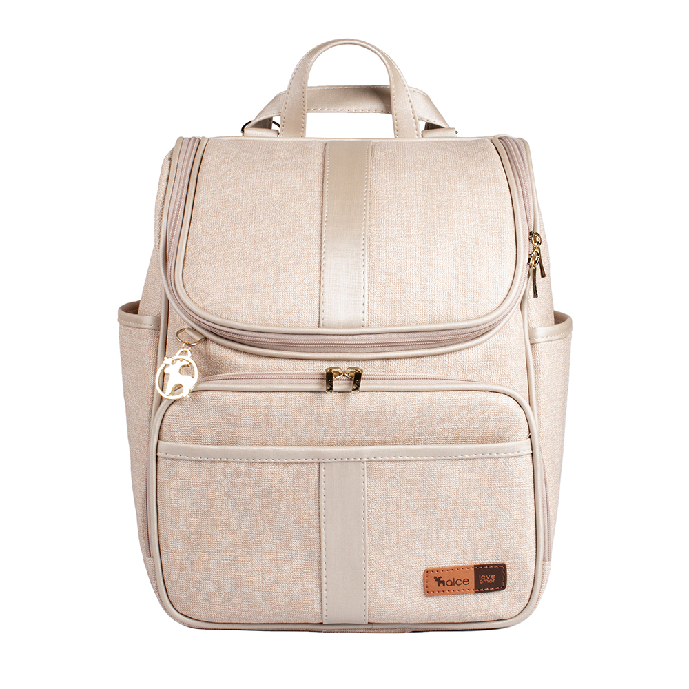 Bolsa Mochila Maternidade Lebaby 2 em 1 Nude - Alce