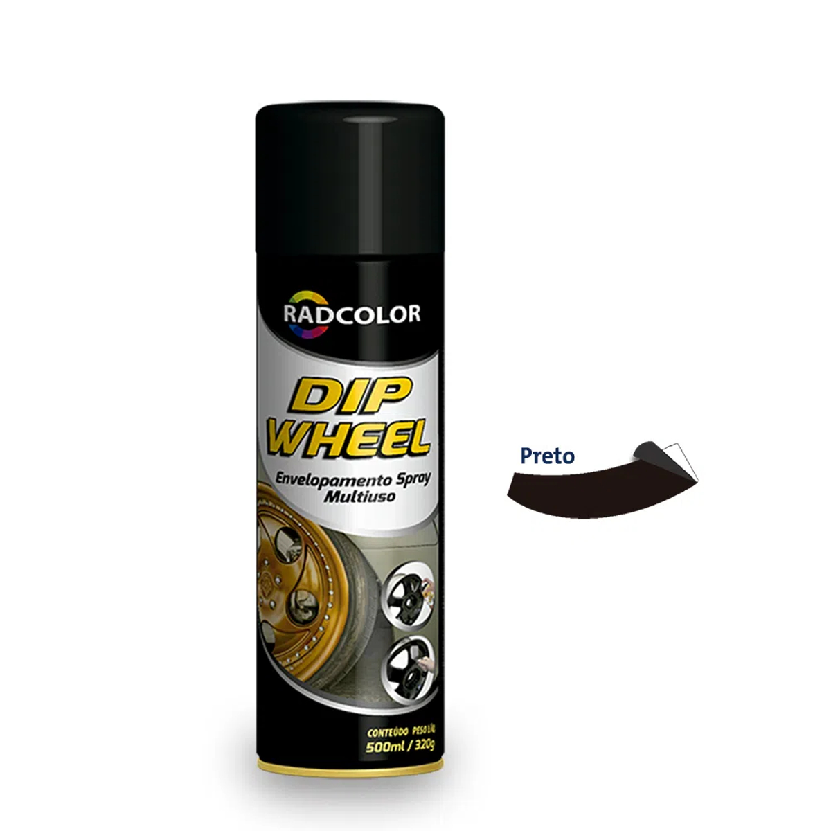 SPRAY DE ENVELOPAMENTO LÍQUIDO DIP WHEEL 500ML PRETO