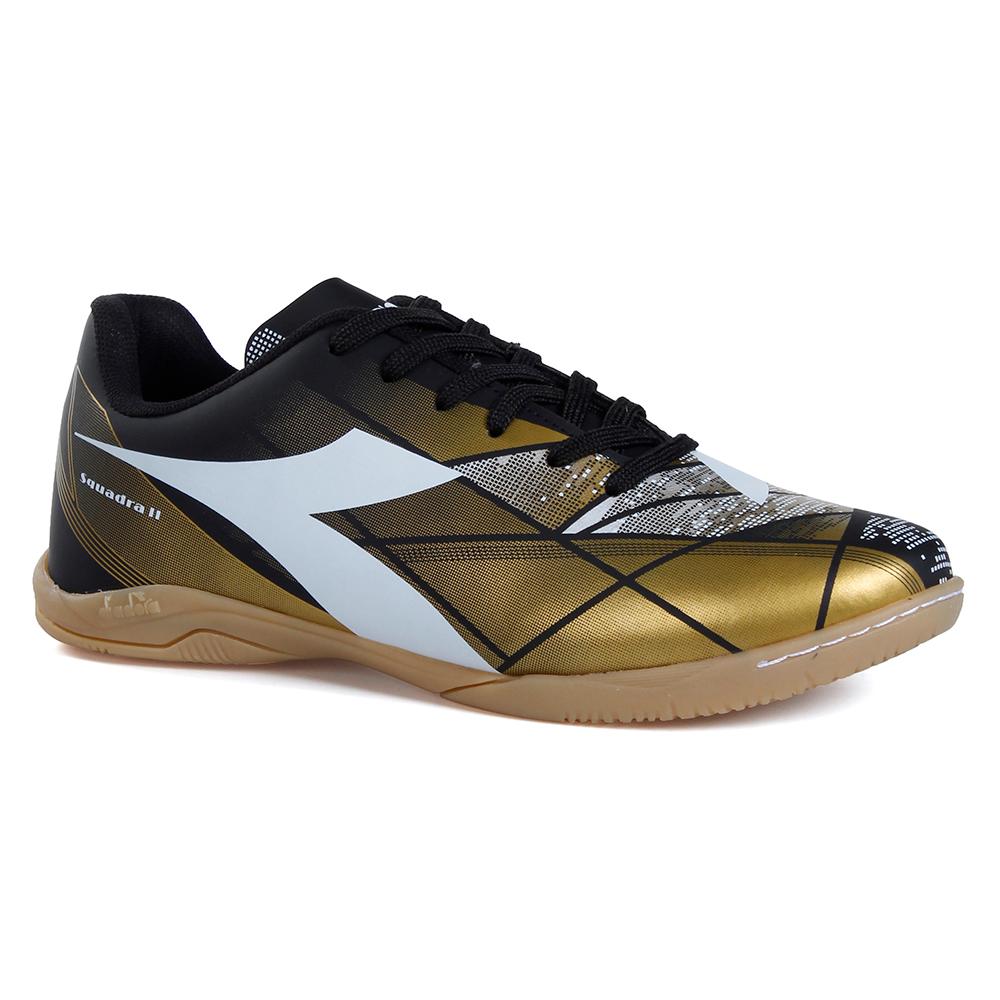 Chuteira Unissex Diadora Squadra II Futsal Azul e Preto