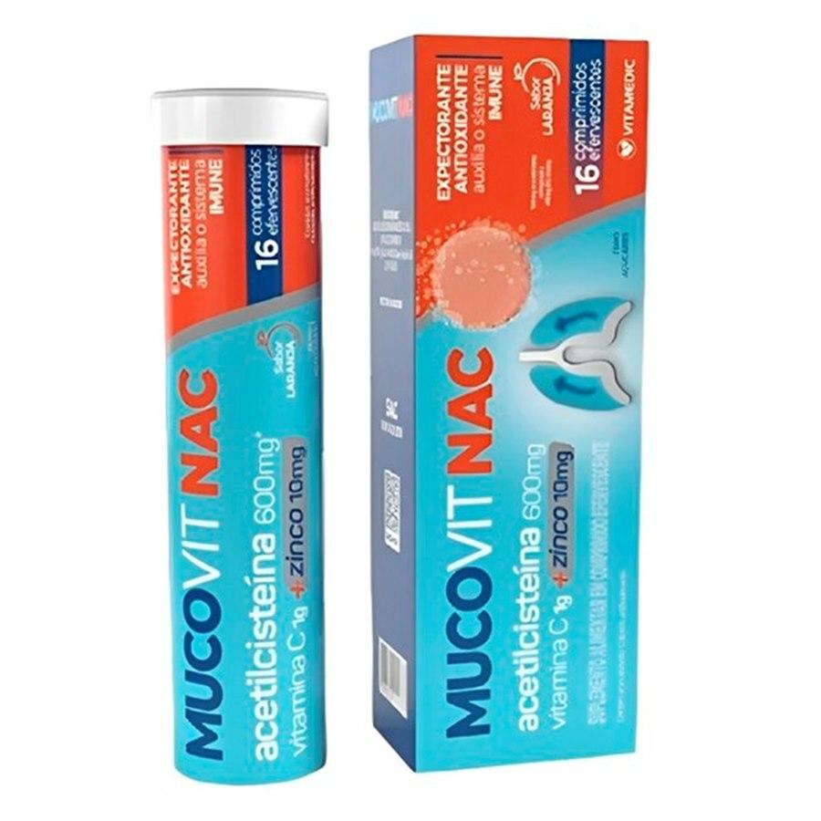 Mucovit Nac 1G + 600Mg + 10Mg - Cx C/ 16 Comp Eferv