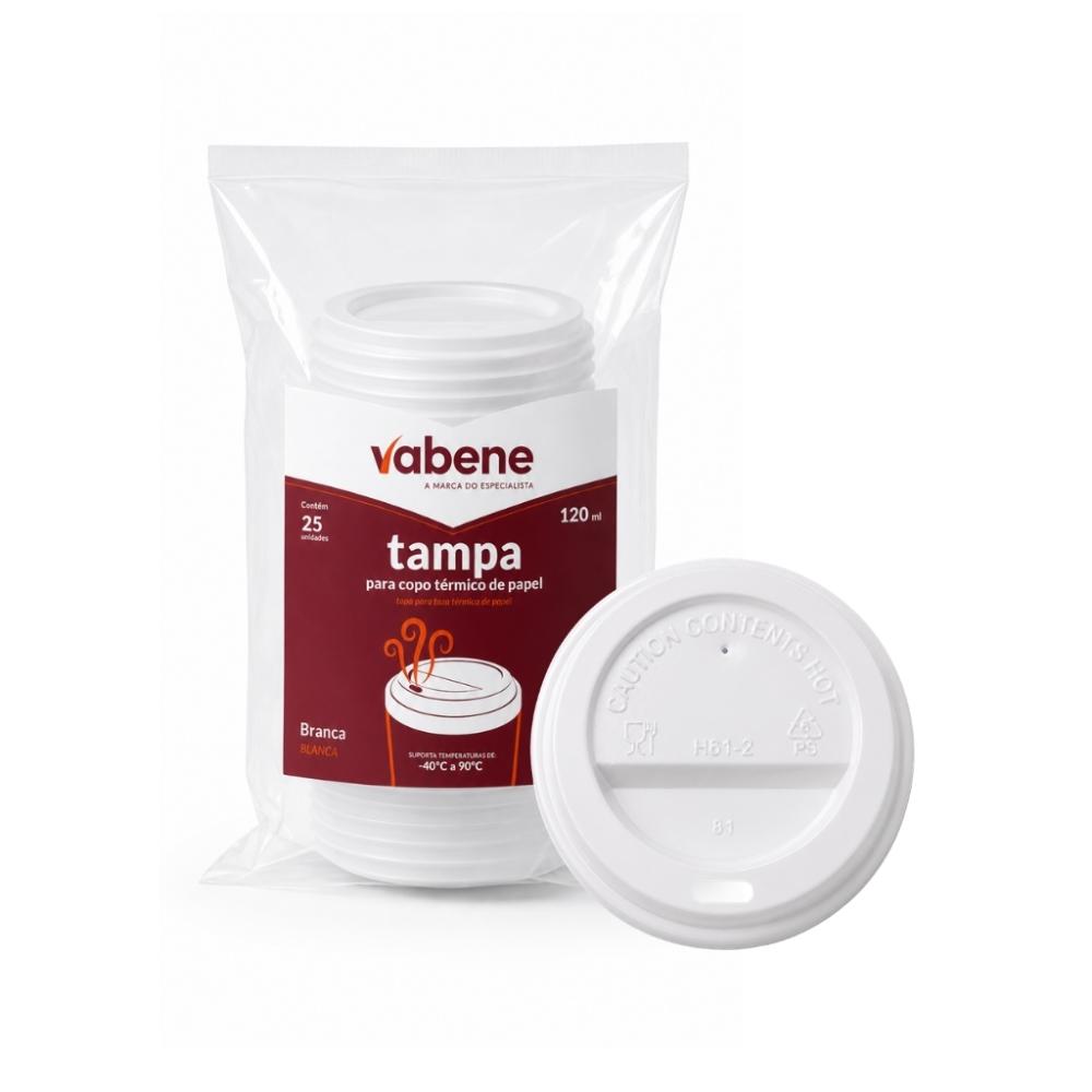 Tampa Para Copo de Papel Descartável 120ml 25 Unidades Vabene
