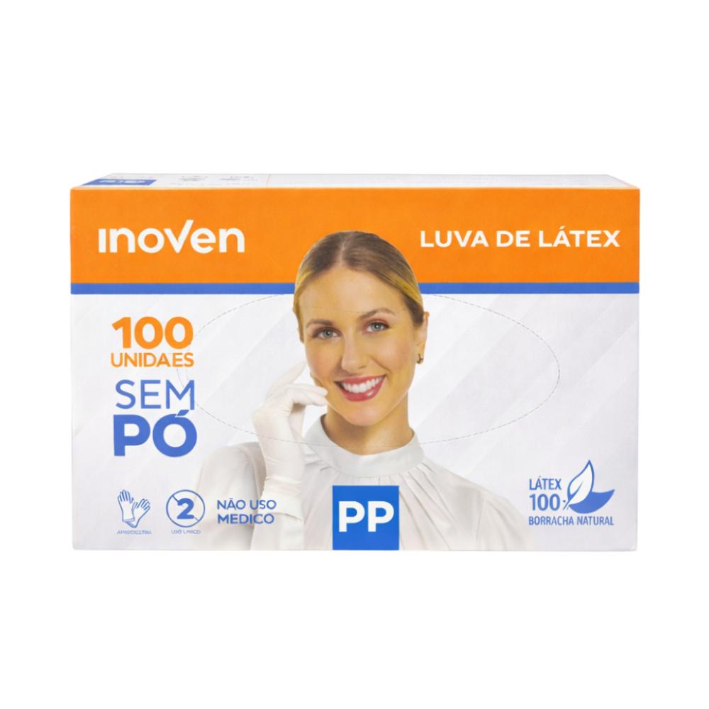 Luva Descartável 100 Unidades Látex Inoven Sem Pó - PP