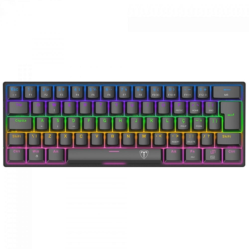 Teclado Gamer ARENA 60% RGB Switch brown Preto T-Dagger