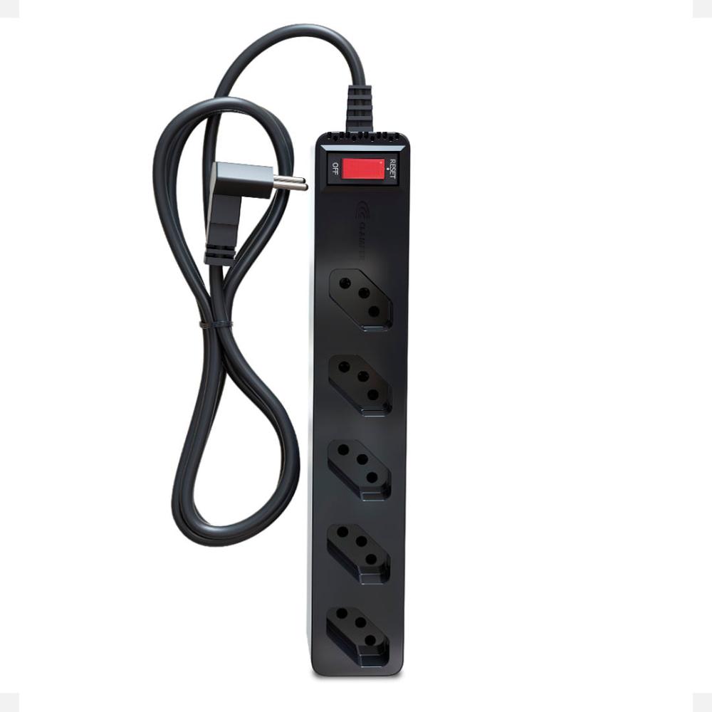 Filtro de Linha DPS Clamper iClamper Energia 5 Tomadas LCF, 1m, Preto, 023459