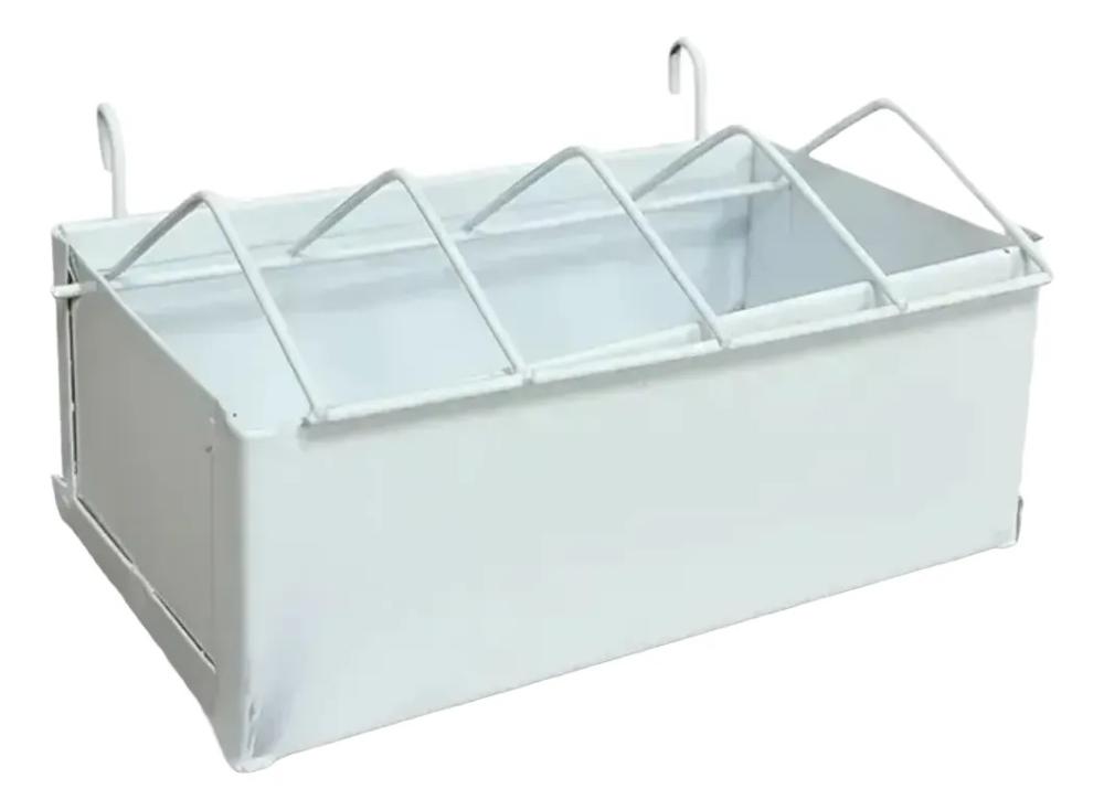 Comedouro Em Aço P/ Bico Torto 400ml Calopsita Papagaio Aves 400 Branco