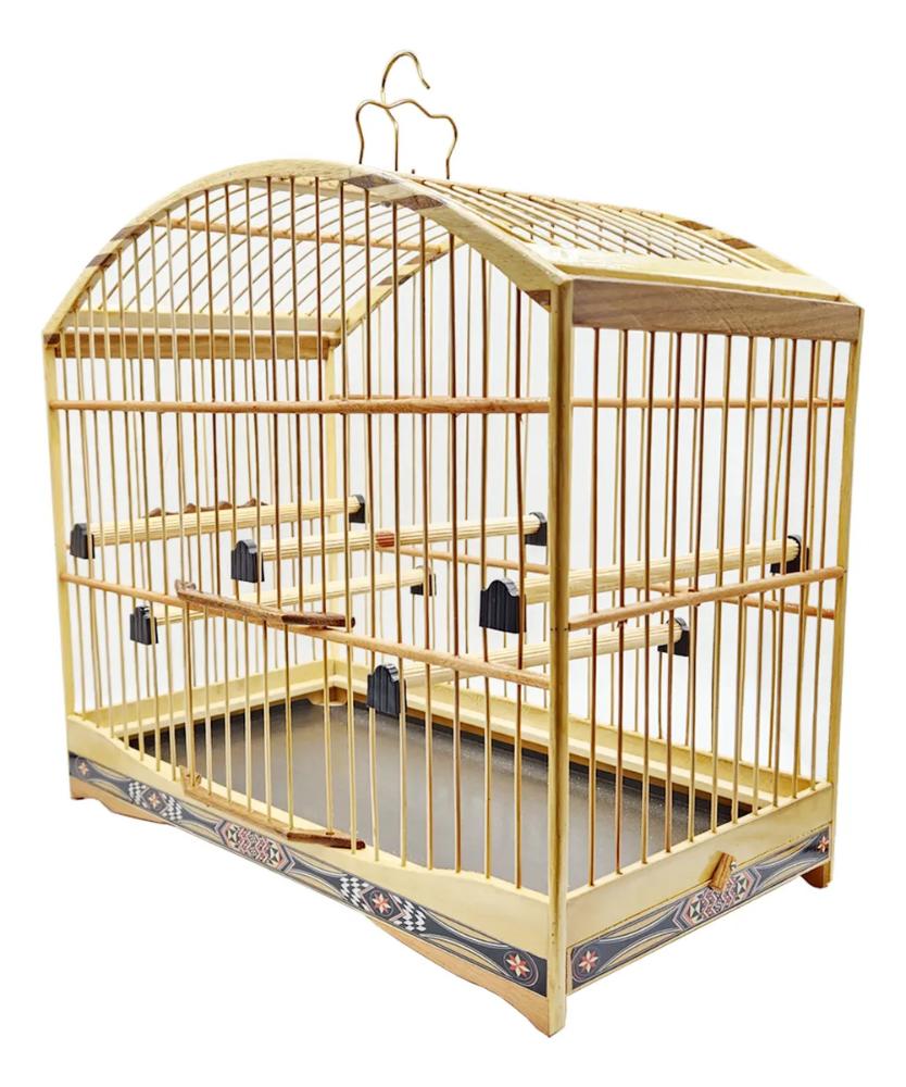 Gaiola Para Trinca Ferro Luxo Torneio + Acessorios Cáqui