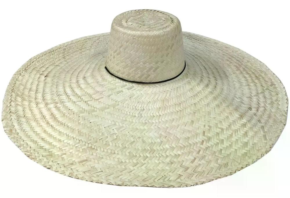 Chapéu Mexicano Gigante Sobreiro Palha Grande Com Cordão Palha Único: 58 Cm