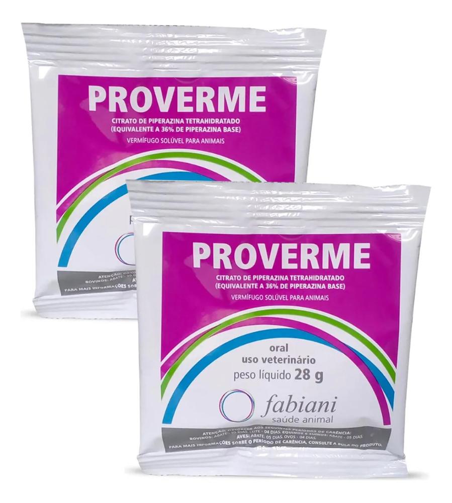 Kit 2 Vermífugo Proverme P/ Aves, Suínos, Bovinos E Equinos