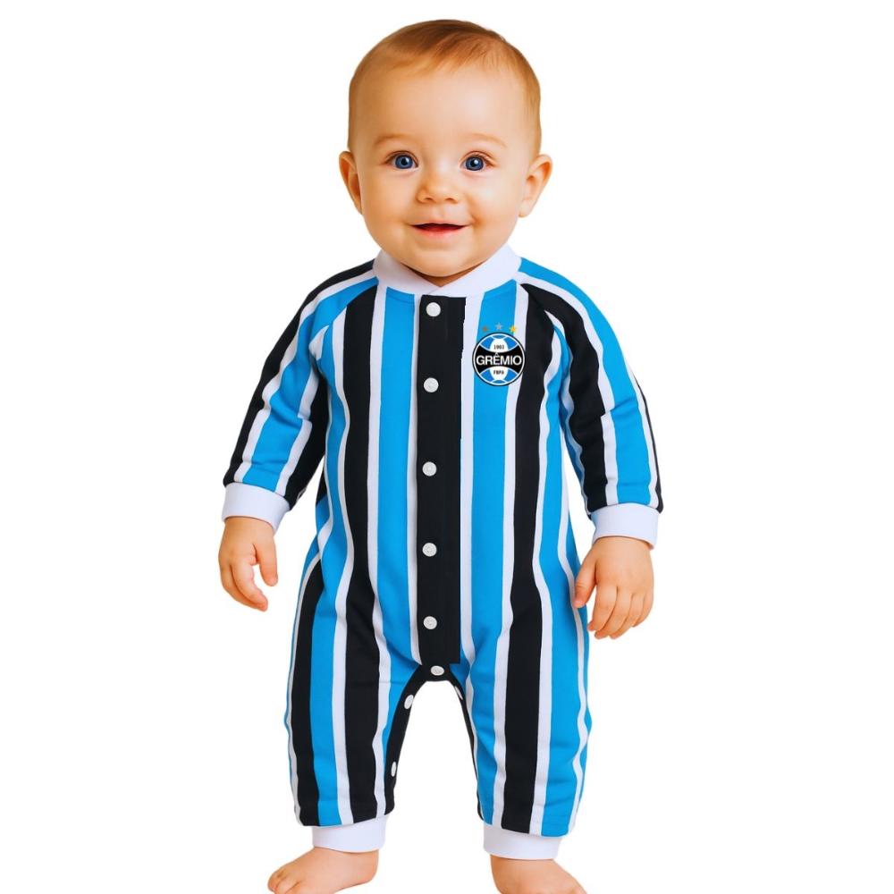 Macacão Bebê Grêmio Uniforme Jogo Longo Oficial
