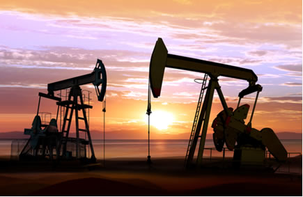 petróleo sendo extraído de plataformas para distribuição e armazenamento