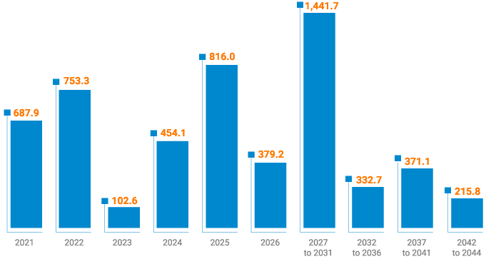 Gross Debt Amortization Schedule
(BRL million)