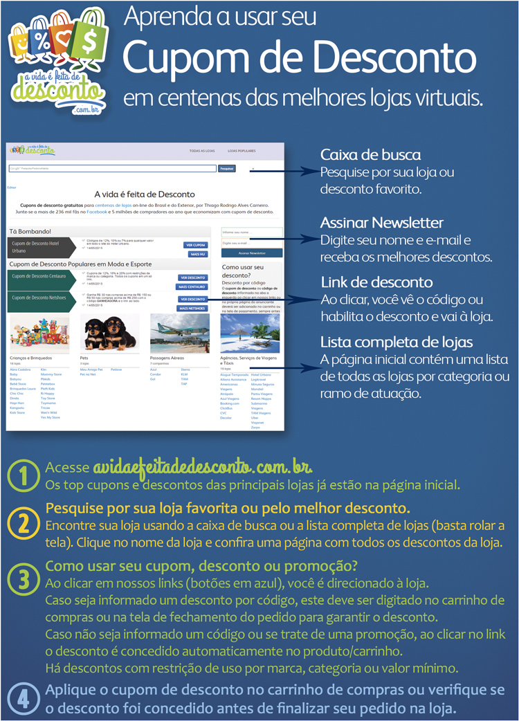 Como usar seu Cupom de Desconto Como usar seu Cupom de Desconto