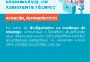 Farmacêutico, mantenha seus dados atualizados junto ao Sindifars e CRF/RS Farmacêutico, mantenha seus dados atualizados junto ao Sindifars e CRF/RS