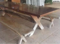 Miniatura 1 de Mesa em mogno com pés em X 2.93m x 0.97m - Campo Grande/MS