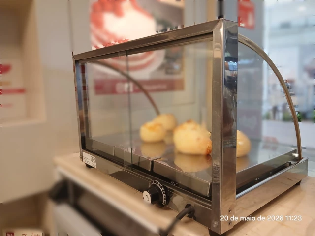 Estufa vitrine aquecedora para salgados