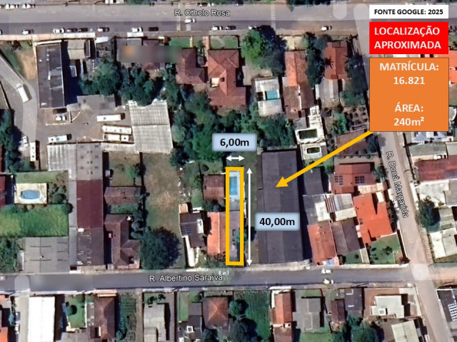 Terreno - 240,00m² - R. Albertino Saraiva - Centro