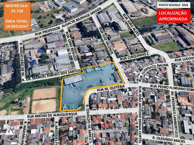 Barracão, escritório e guarita - terreno- 14.069,02 m²