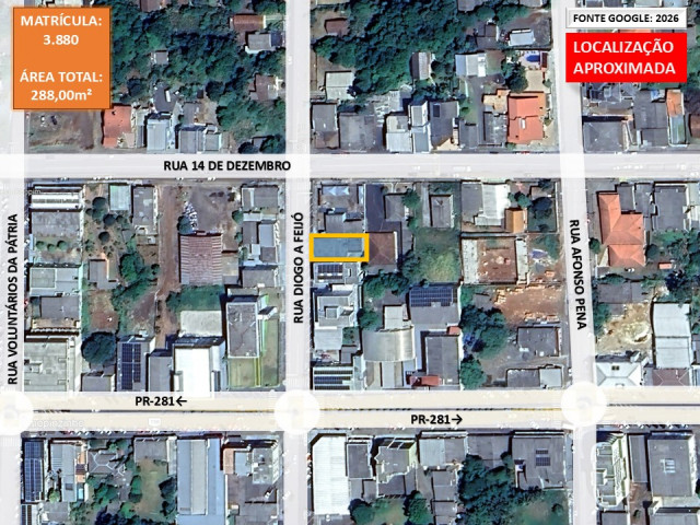 Fração ideal - terreno - 288,00m² - c/ sobrado - Centro