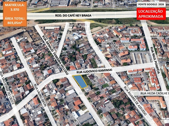 Terreno c/ 803,05m² - s/ benfeitoria - B. Cidade Industrial