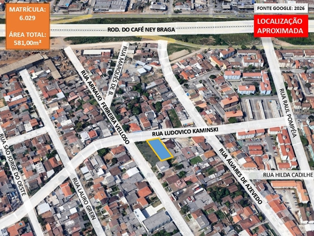 Terreno c/ 581,00m² - s/ benfeitorias - B. Cidade Industrial