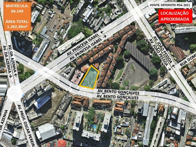 Grande Terreno c/ 1.292,59m² - Av. Bento Gonçalves - 188