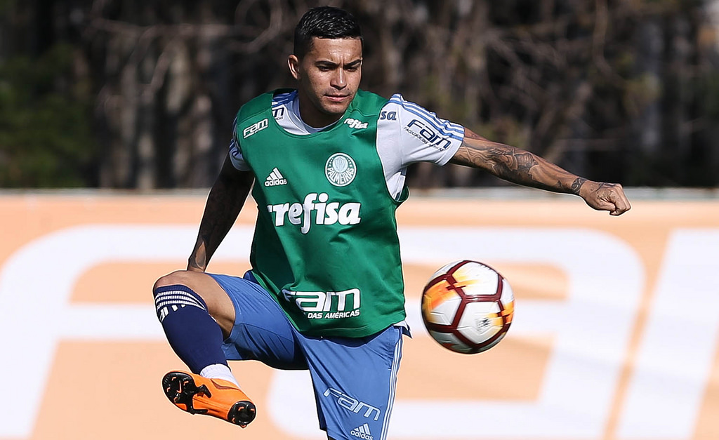 Dudu na preparação para o jogo contra o Boca