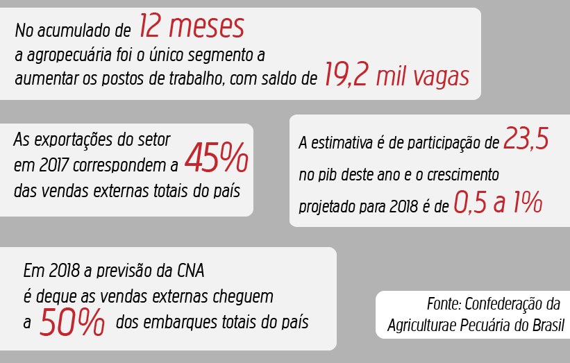 Principais números divulgados pela CNA do balando de 2017