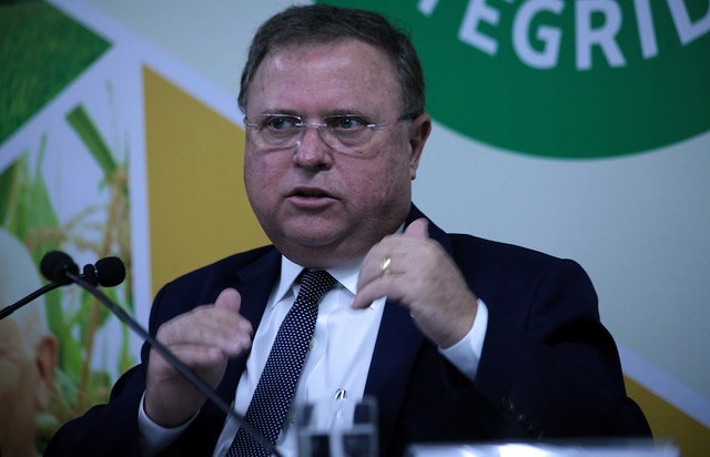 Blairo Maggi durante anúncio contra UE / Créditos: Antonio_Araujo_Mapa Blairo Maggi durante anúncio contra UE