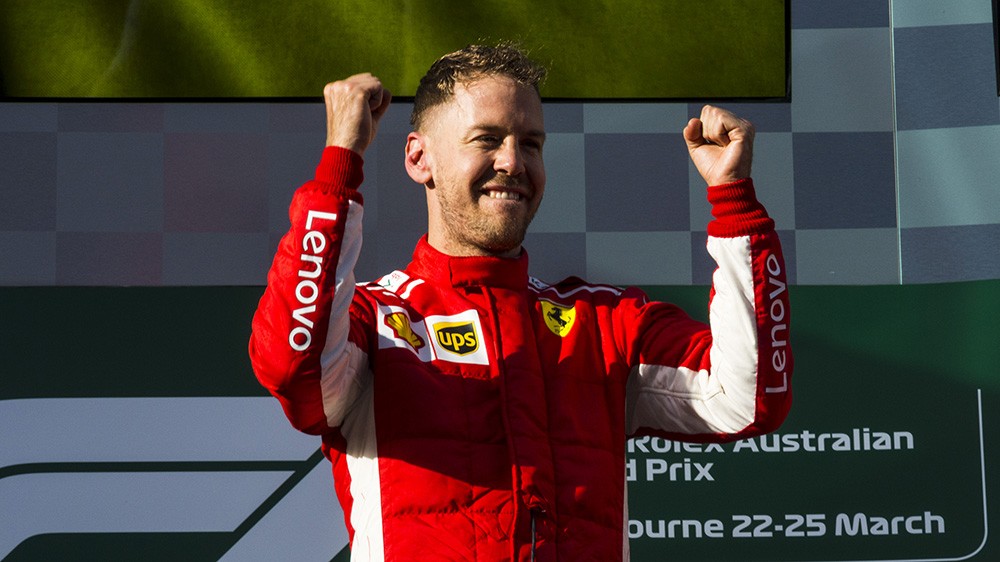 Vettel venceu a primeira corrida da F1 em 2018 / Créditos: Reprodução Ferrari Vettel venceu a primeira corrida da F1 em 2018