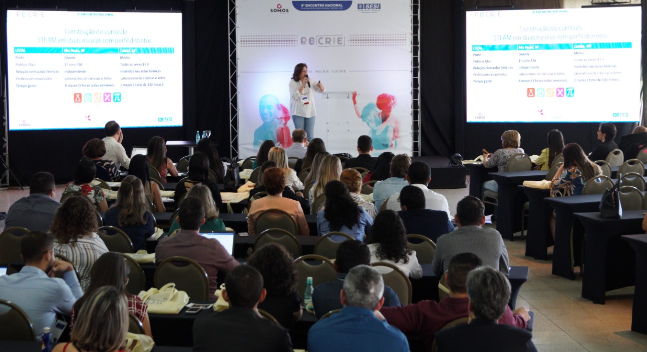 O projeto “Que onda é essa?” representou o Departamento Regional de Goiás durante o 3º Encontro Nacional do Sistema Estruturado de Ensino da Rede SESI 2018 / Foto: Divulgação O projeto “Que onda é essa?” representou o Departamento Regional de Goiás durante o 3º Encontro Nacional do Sistema Estruturado de Ensino da Rede SESI 2018