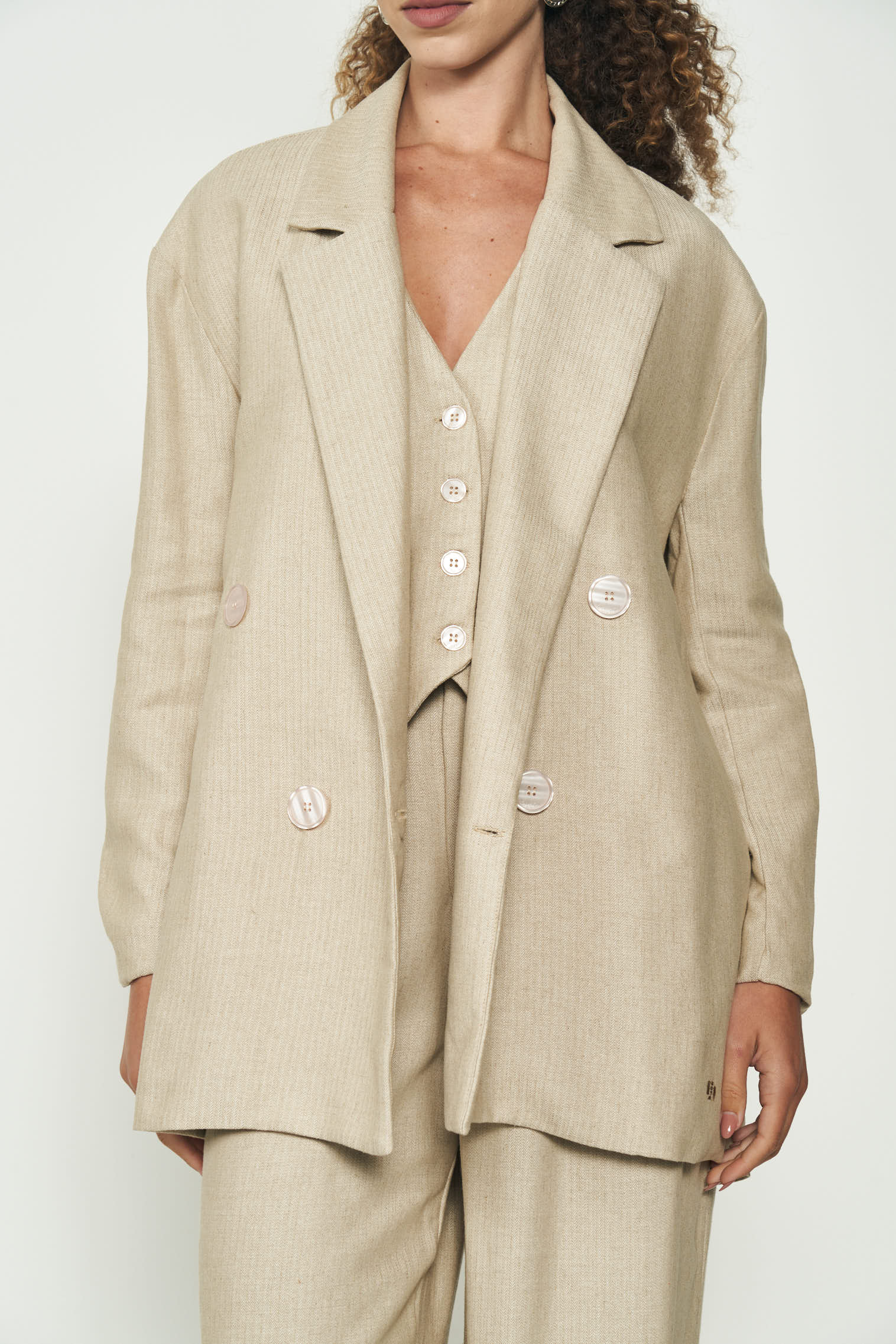 BLAZER LINHO P MARROM/OFF