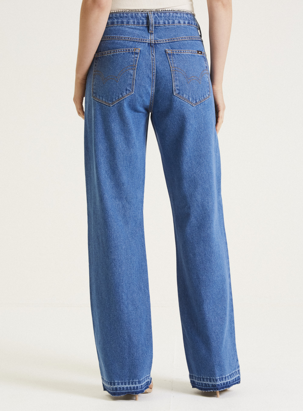 CALÇA JEANS RAQUEL WIDE LEG 44 INDIGO