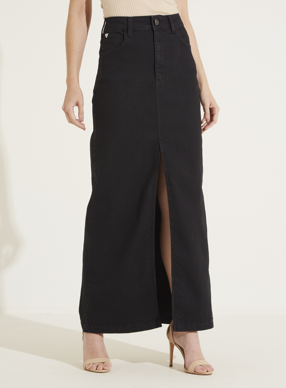 SAIA JEANS COM APLICAÇÃO 38 IND.PRETO