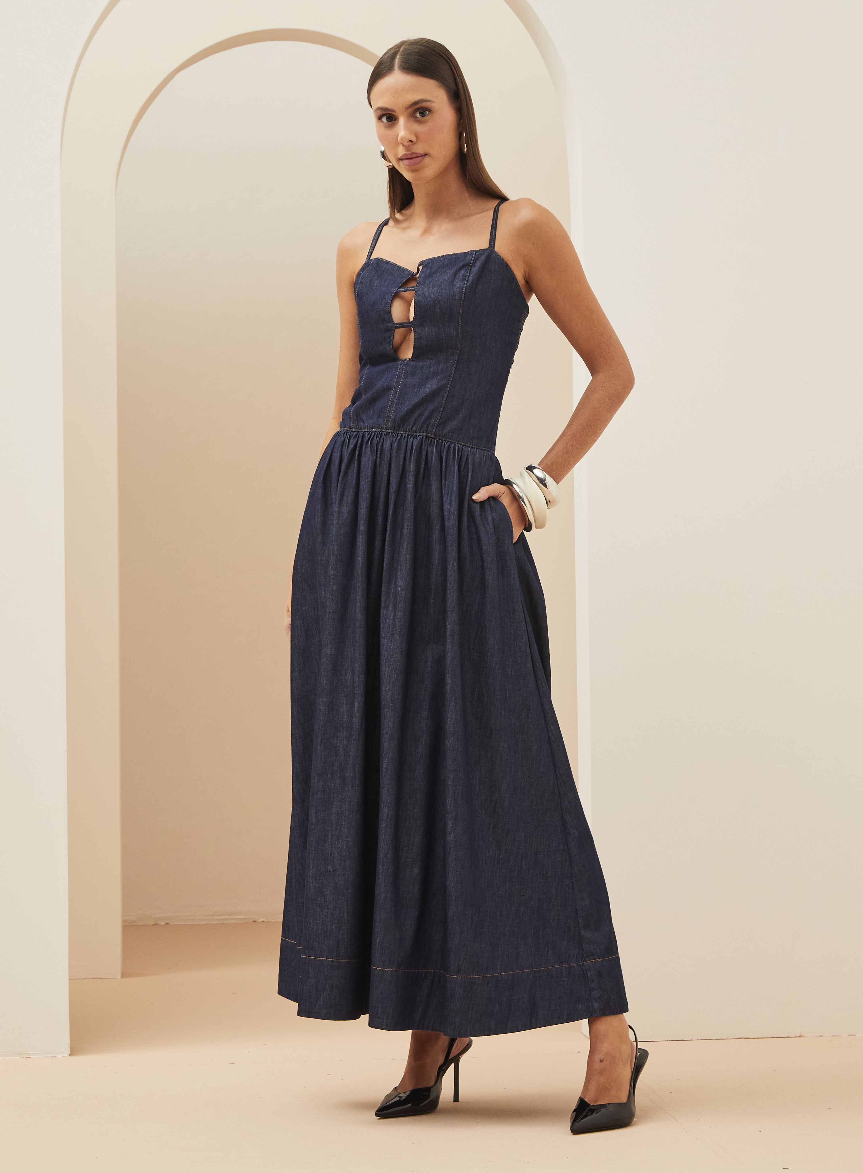 VESTIDO JEANS FORUM TUFI DUEK M INDIGO